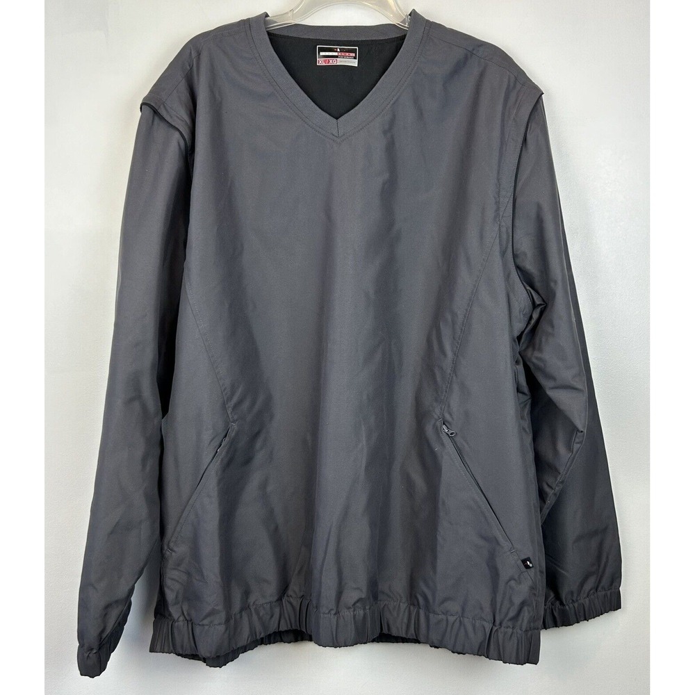 Grand Slam Windbreaker Jacket  Mens XL Gray Golf Zip Sleeves Pocket Pullover